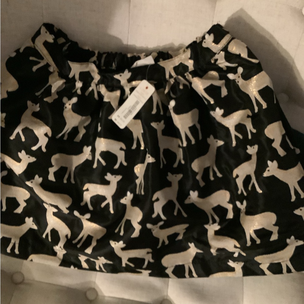Gymboree holiday black/gold skirt lined with 2 hand pockets girls size 10/12
